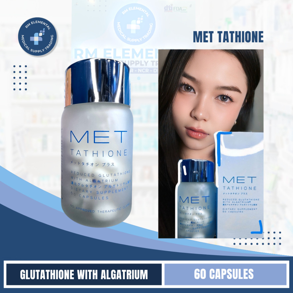 PAY DAY SALE] MET Tathione 710mg Glutathione 60 Capsules with Algatrium) with FREE Vitamin C