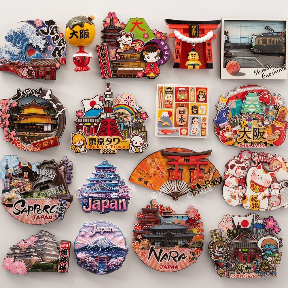 Japan Refrigerator Stickers Magnets Tourist Cultural Creative Souvenirs ...