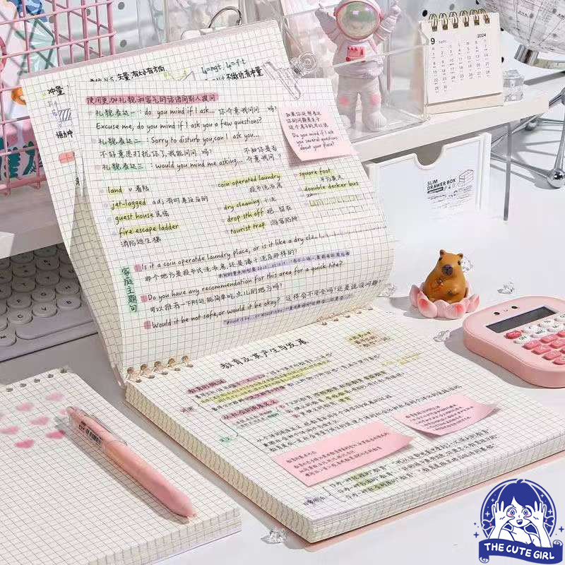 B5 Binder Book / Vertical Flip B5 Book Notebook / Cute School Writing ...