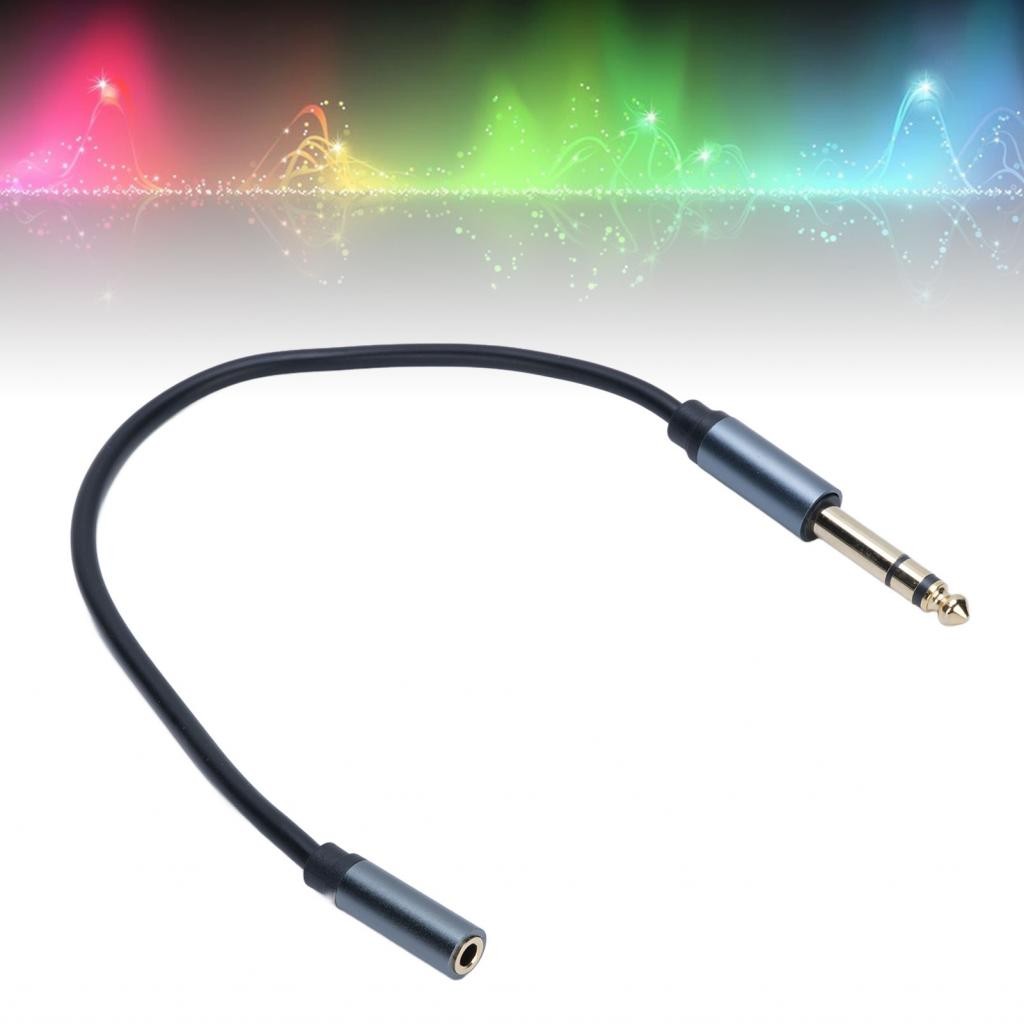 Generic 1/8 To 1/4 Stereo Cable, 3.5mm To 1/4 Adapter Aux Cord Stereo Audio Cable For Guitar, Keyboard Piano, Laptop, Home Theater Devices, Speaker And Amplifiers - 3.3 Ft, Black