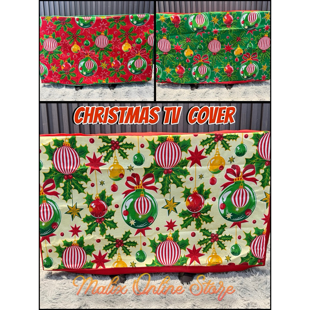TV Cover Dust Cover Monitor Cover Christmas Balls Design 32 43 50 ...