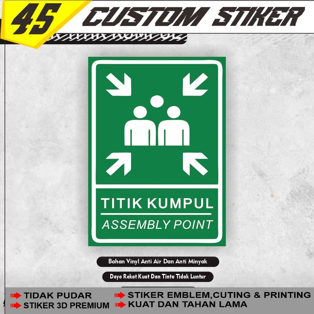 Assembly point Sign Sticker assembly point Sticker/ Gathering point ...