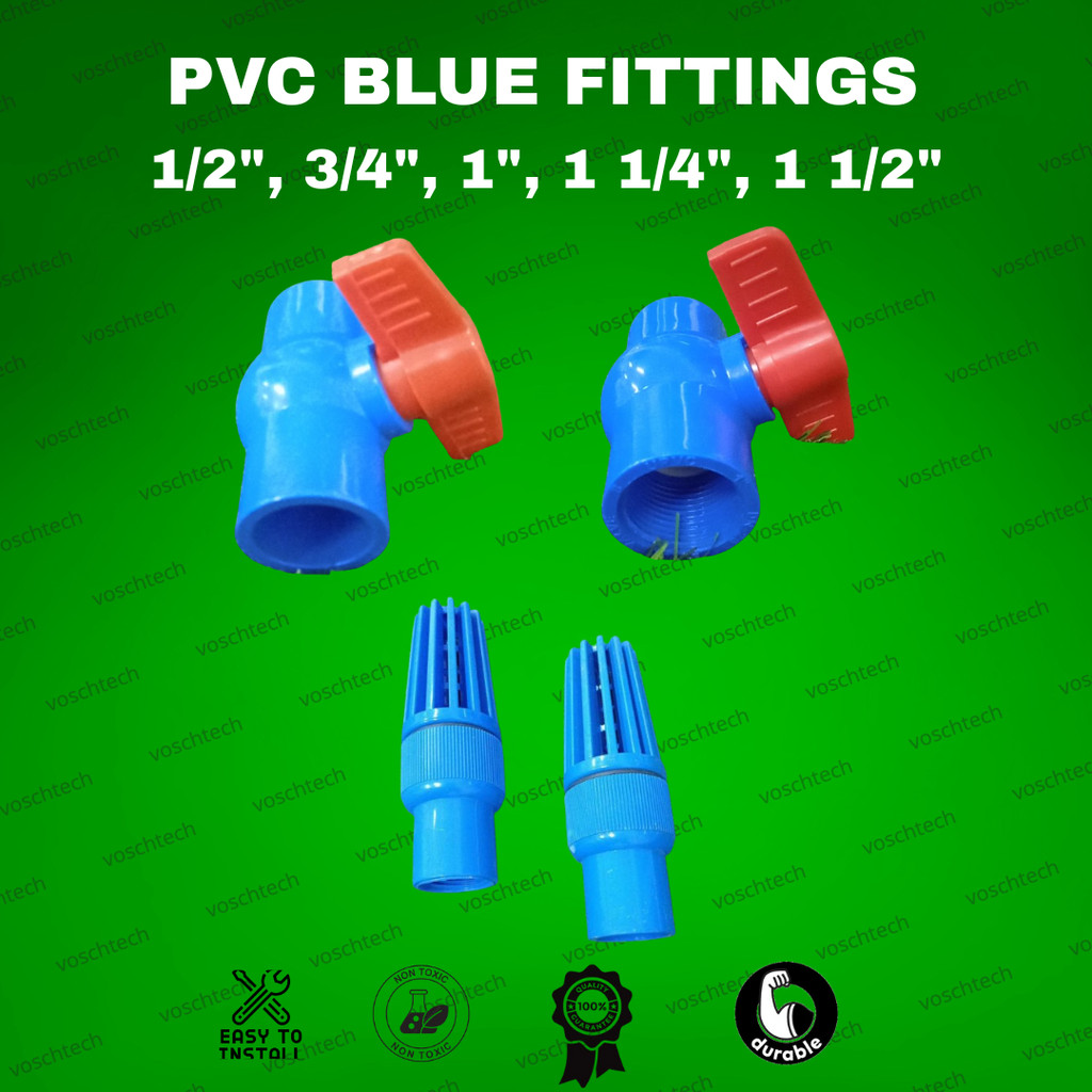 PVC FOOT/BALL VALVE PLAIN THREADED BLUE | Shopee Philippines