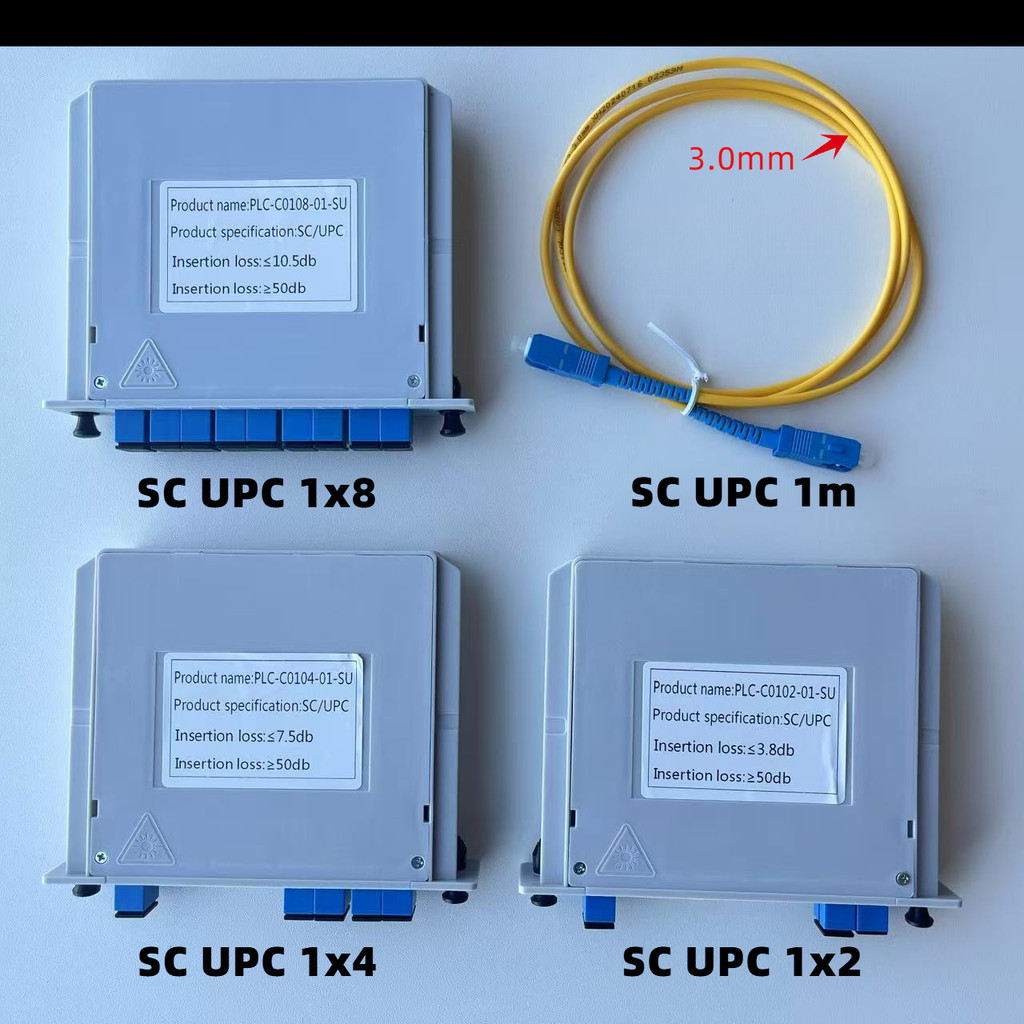 Fiber Optic PLC splitter SC UPC 1x2 1x4 1x8 SM Cassette Insertion Type ...