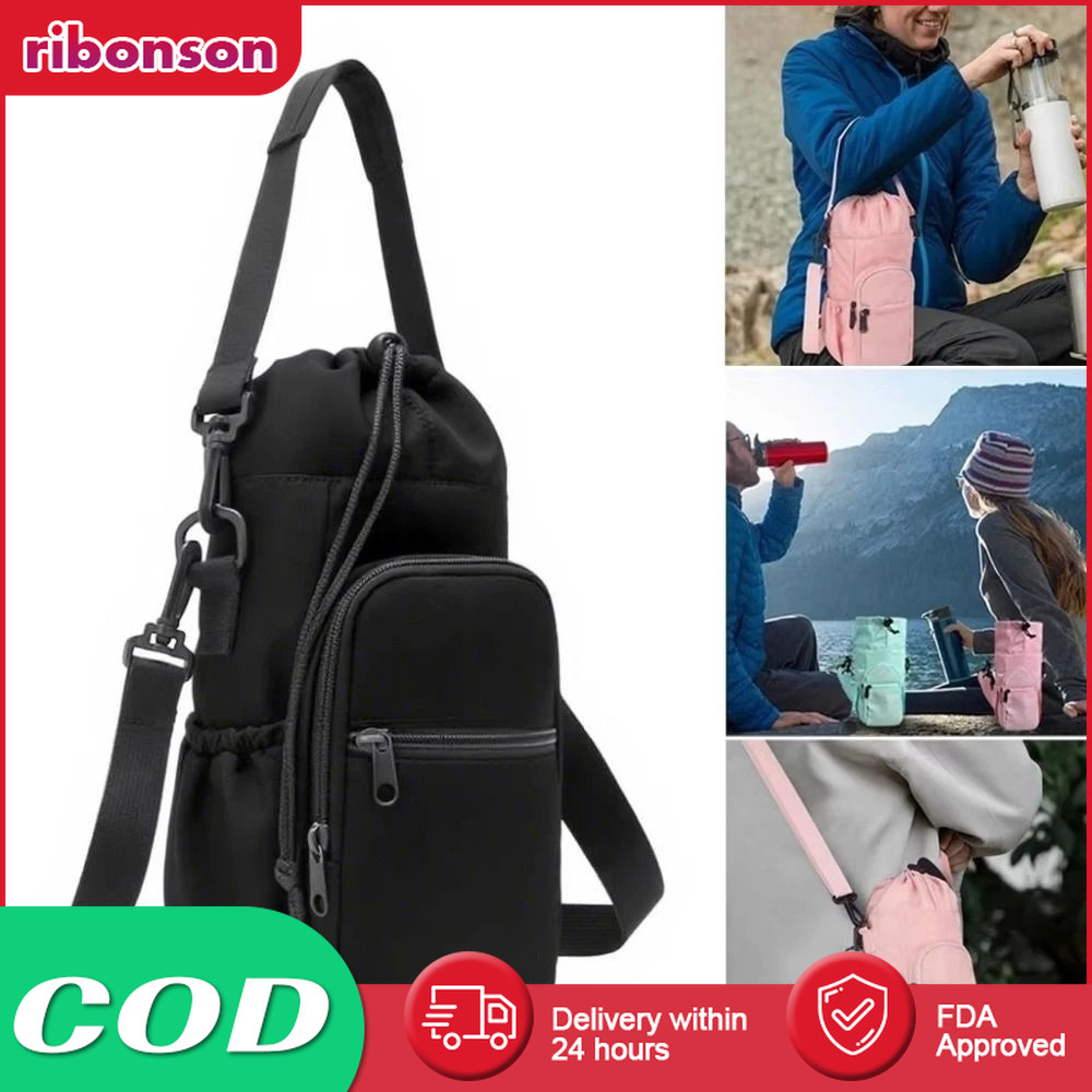 1500ML Water Bottle Bag With Handle Outdoor Portable Crossbody ...