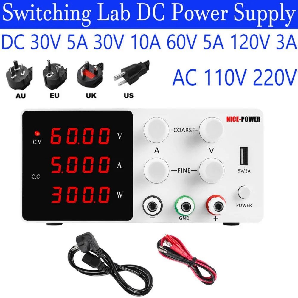 30 V Volt 10A DC Laboratory Power Supply Adjustable Voltage Regulator ...