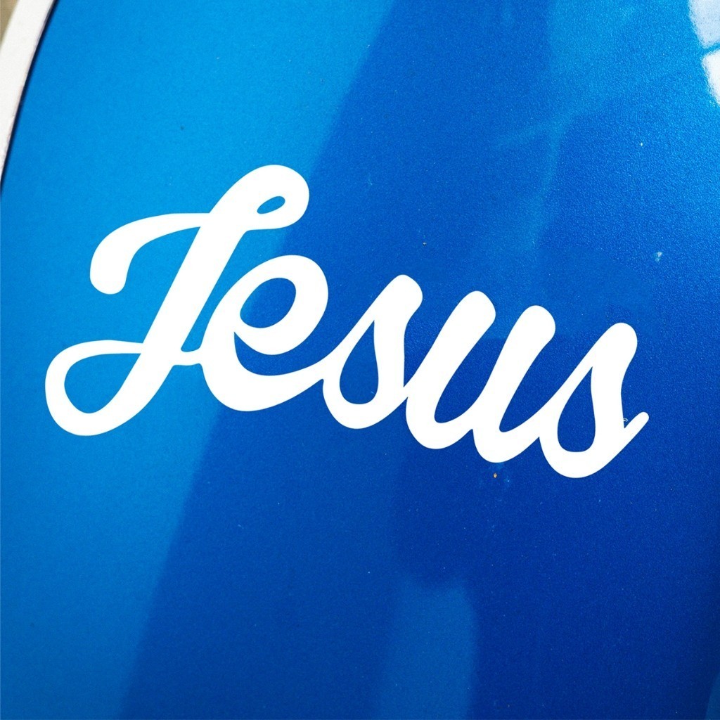 Jesus Cursive Thick Sticker for Motorcycle Decal Waterproof Stickers ...