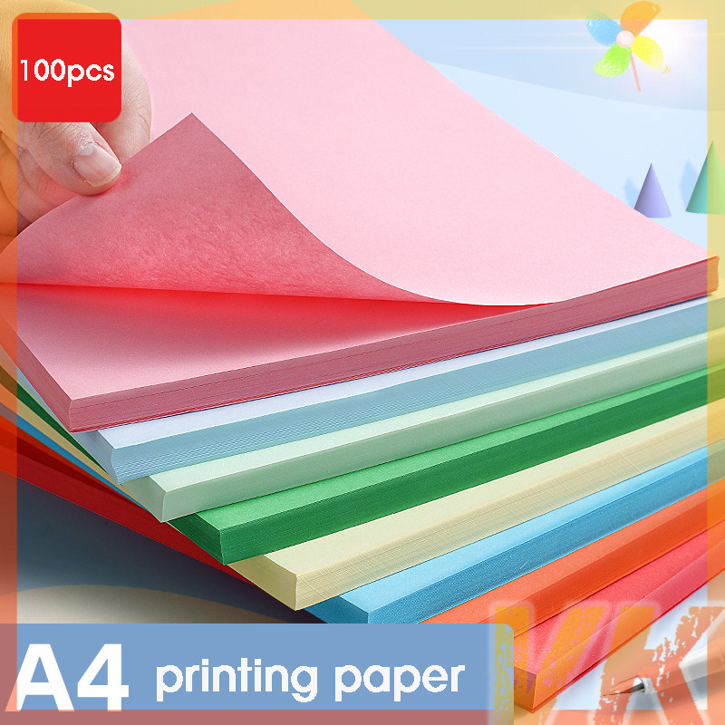 VK A4 Printing Paper 100Sheets 80g Colored Draft Paper Office Copy ...