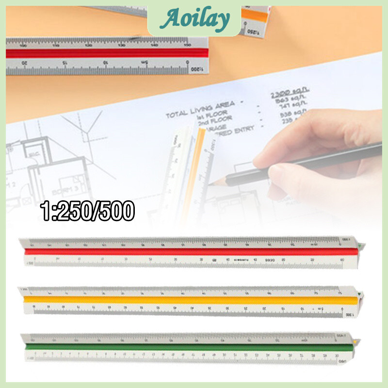 30cm Triangular Scale Ruler 3 Sides Triangular Metric Scale Ruler ...
