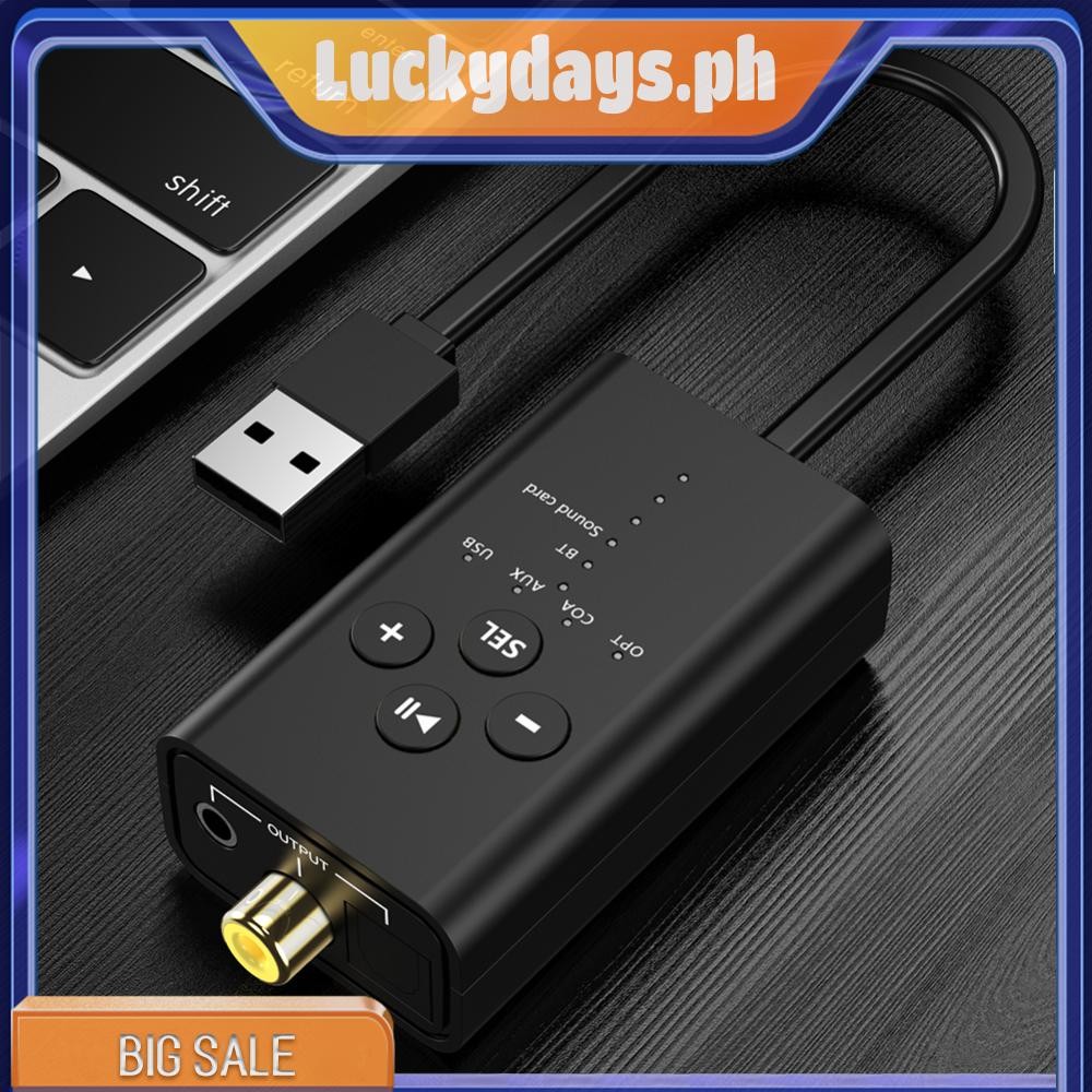Audio Receiver Adapter AUX/Fibre-optical/Coaxial Stereo Audio Component ...