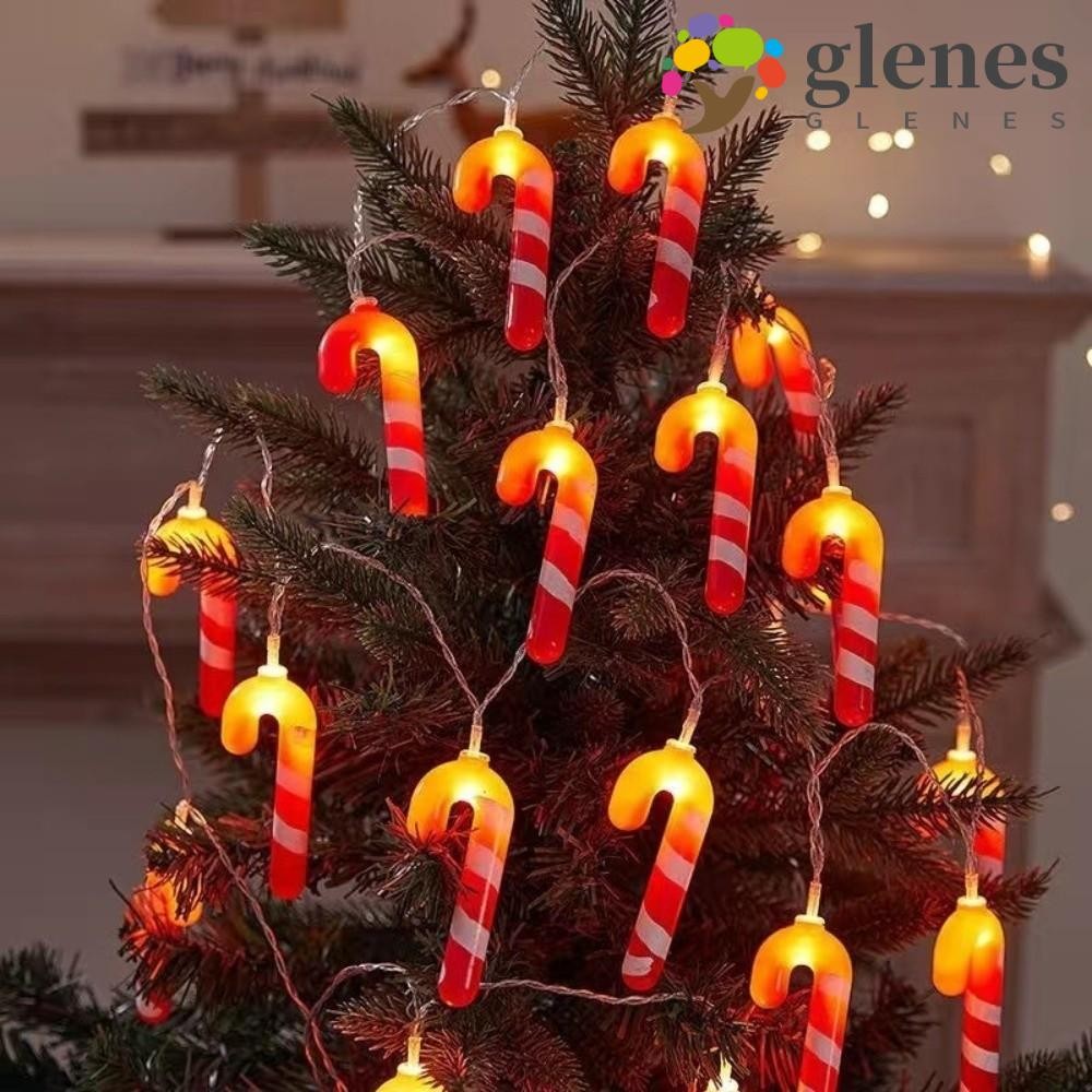 GLENES Christmas LED String Light, 1.5M/3M/6M 10/20/40 LED Candy Cane ...