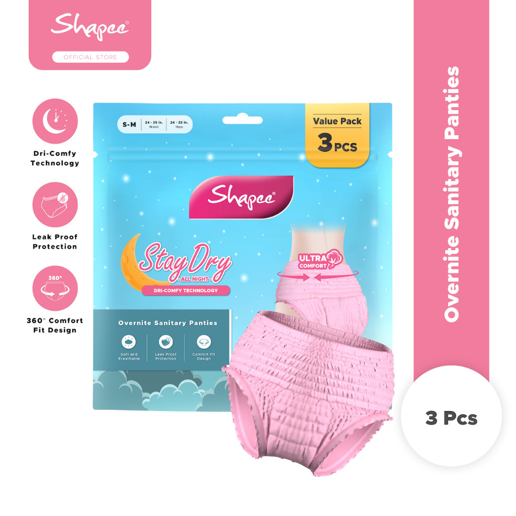 Shapee Overnight Sanitary Panties - Heavy Flow Period, 2-in-1 Overnight ...
