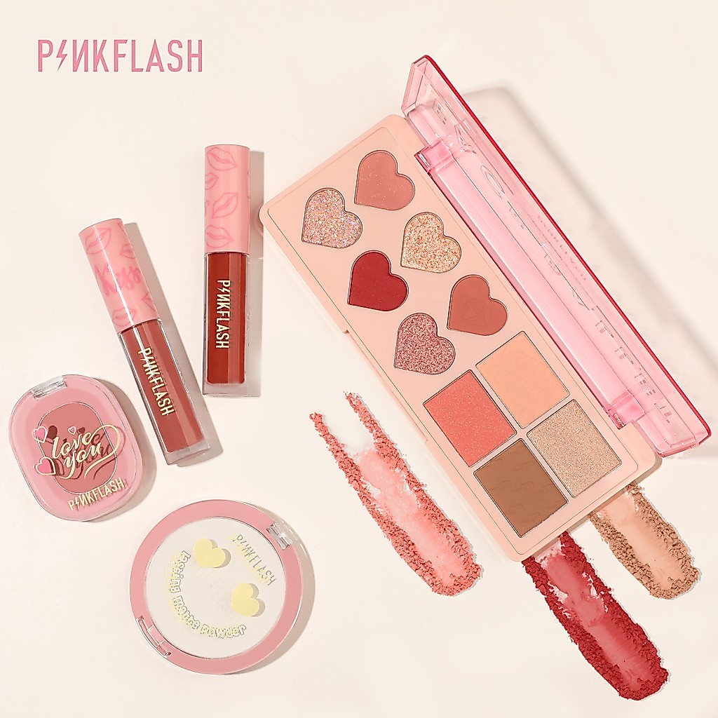 PINKFLASH 5pcs High Pigmented Eyeshadow Matte Lipstick Soft Blush Oil ...