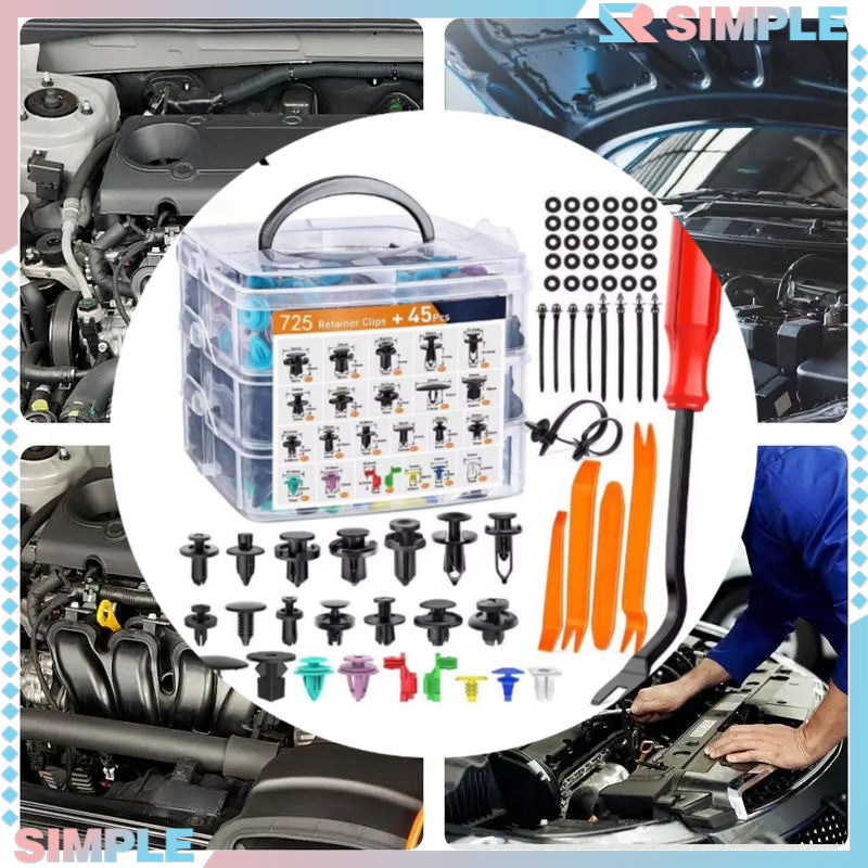 Universal Automotive Clip Kit Multi Size Plastic Fasteners Metal ...