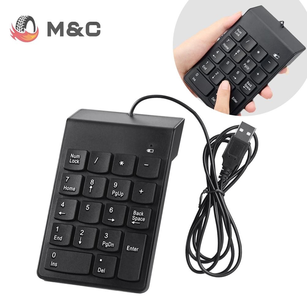 TCPH USB Number Pad Numpad Numeric Keypad 18 Keys Keyboard For Laptop ...