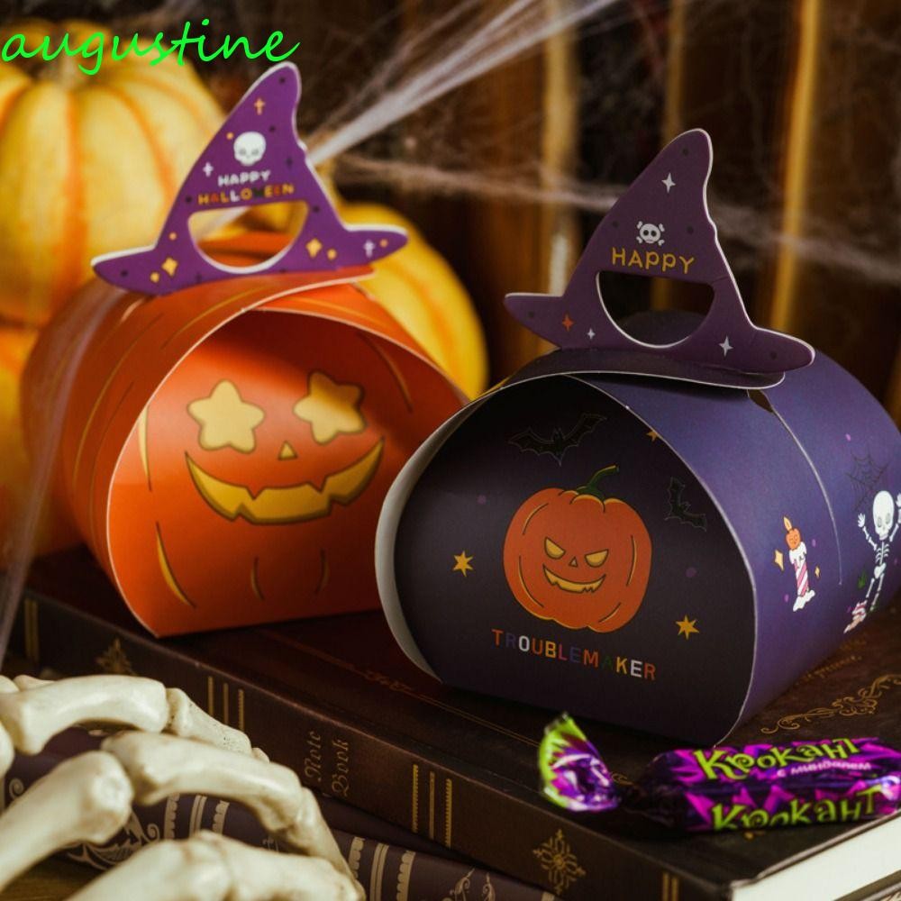 AUGUSTINE 5pcs/bag Halloween Candy Box, Ghost Pumpkin Pattern Empty Box ...