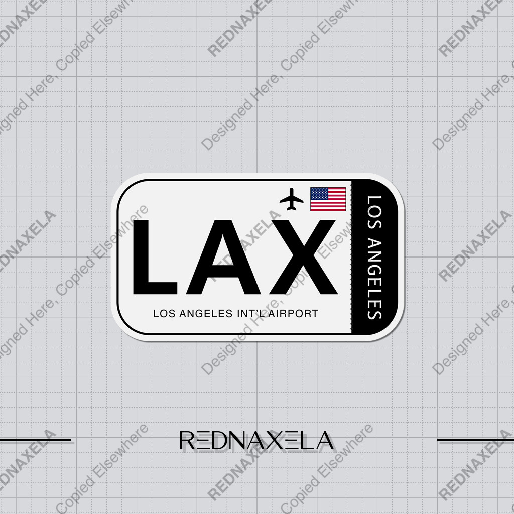 Los Angeles International Airport Code Vinyl Sticker LAX Sign Sticker ...