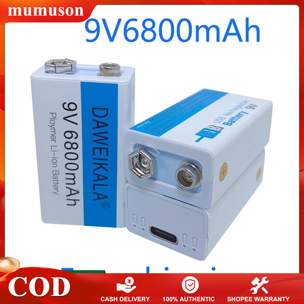 9V Rechargeable L-I-Ion B-Attery Micro USB Dry Carbon Battery 6F22 ...