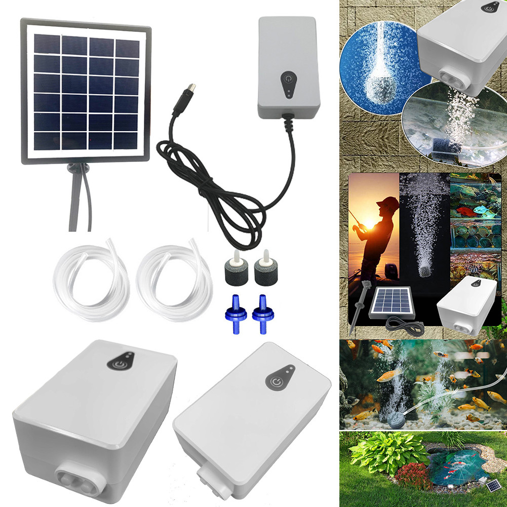 6V 2W Fish Tank Oxygenator Solar Oxygen Pump Battery Powered Aquarium ...
