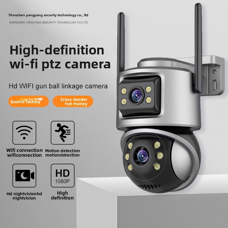 ICSee Dual-Lens Surveillance Camera with Gun Ball Linkage, Dual Screen ...