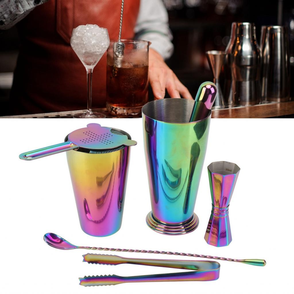 magicstore 304 Stainless Steel Bartender Kit Cocktail Shaker Jigger Set ...