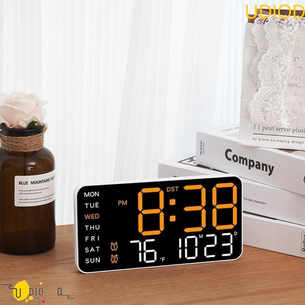 UDIOD Digital Wall Clock, Voice Control Large Display LED Alarm Clock ...