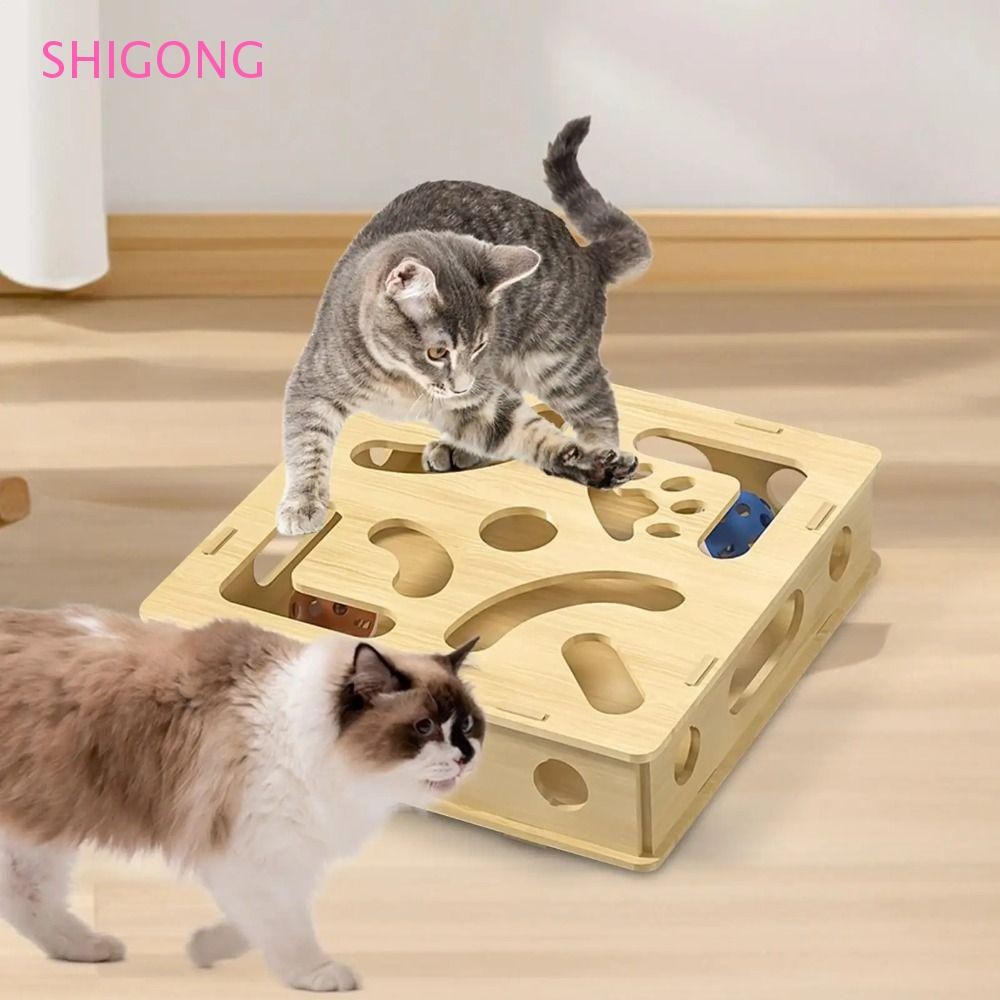 Picture of SHIGONG Interactive Cat Puzzle Box, Funny Creative Pet Puzzle Track Toy ...