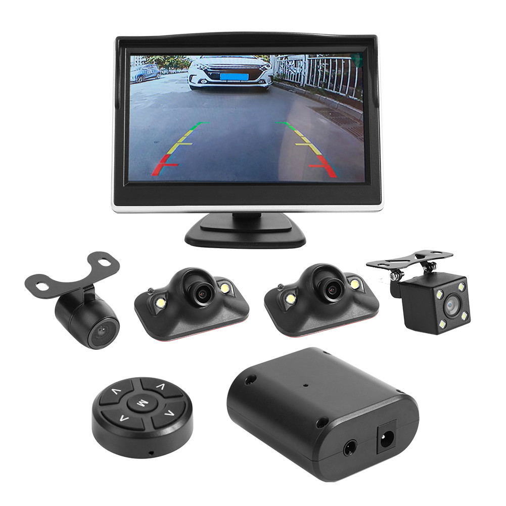 360 Degree Bird View System 4 Camera Car Parking Cam with 5 inch ...