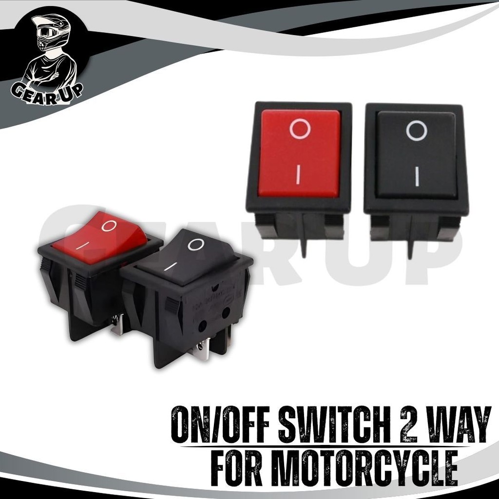 ON OFF SWITCH 2 WAY BLACK/RED NO WIRES FOR MOTORCYCLES [GEAR UP ...