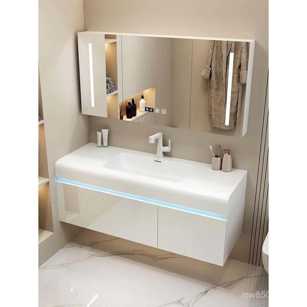 Washbasin Sink Bathroom Integrated Basin Simple Skin Feel Modern Light ...
