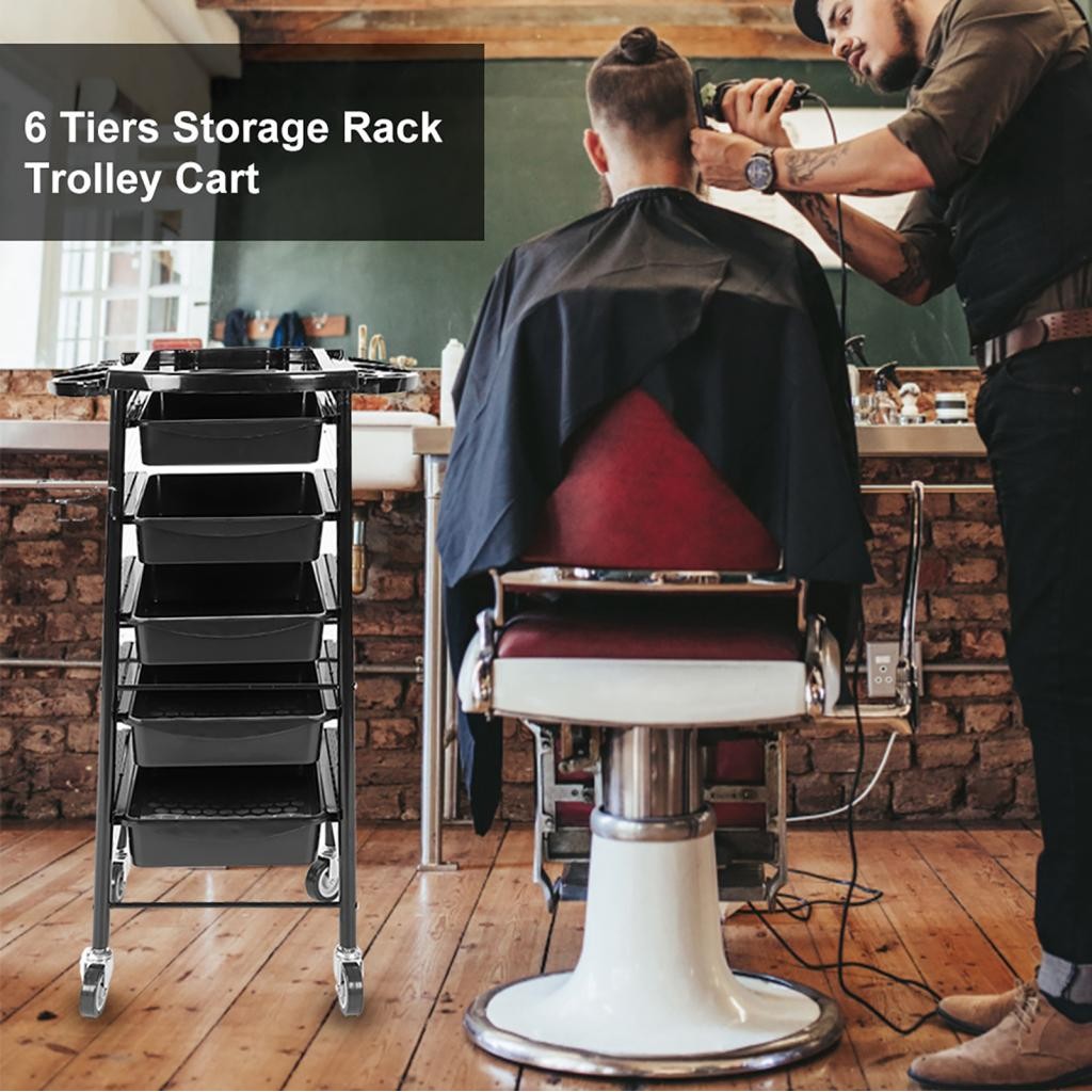 Camerina 6 Tiers Storage Rack Trolley Cart with Wheels for Hair Salon ...