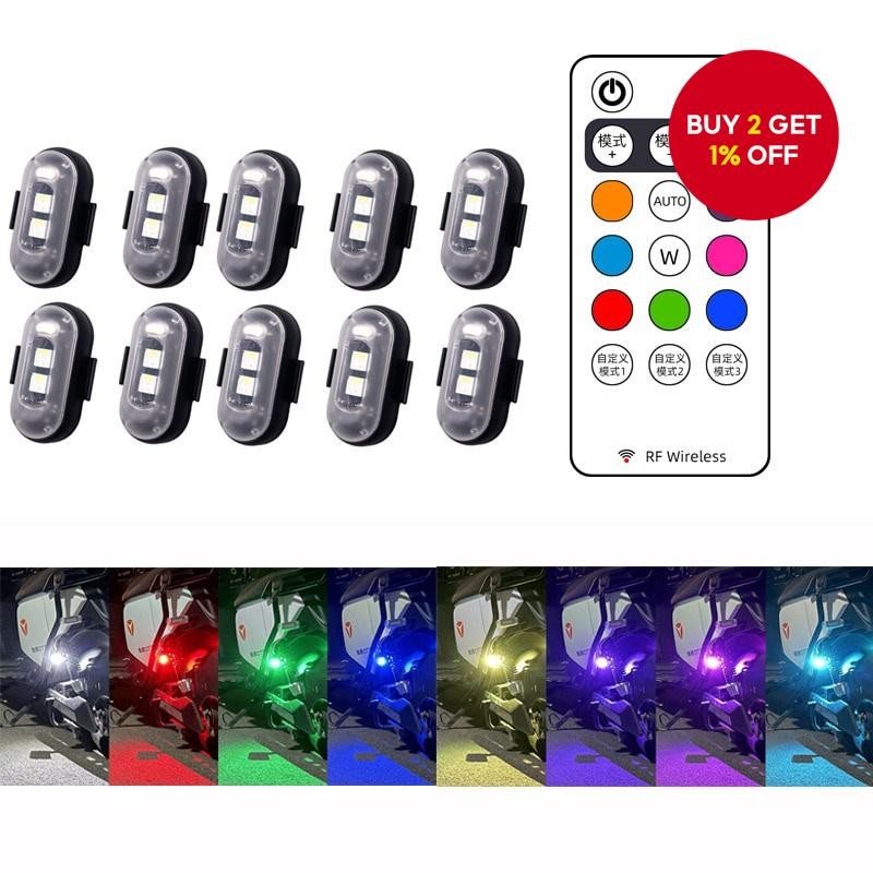 New 6Pcs Wireless Remote Control Strobe Light LED Warning 7 Colors for ...