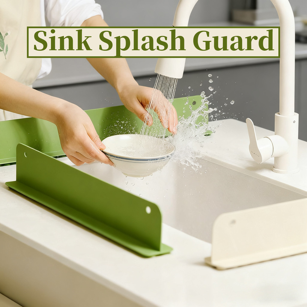 Splash Guard for Kitchen Sink - Silicone Sink Divider, Easy Install ...