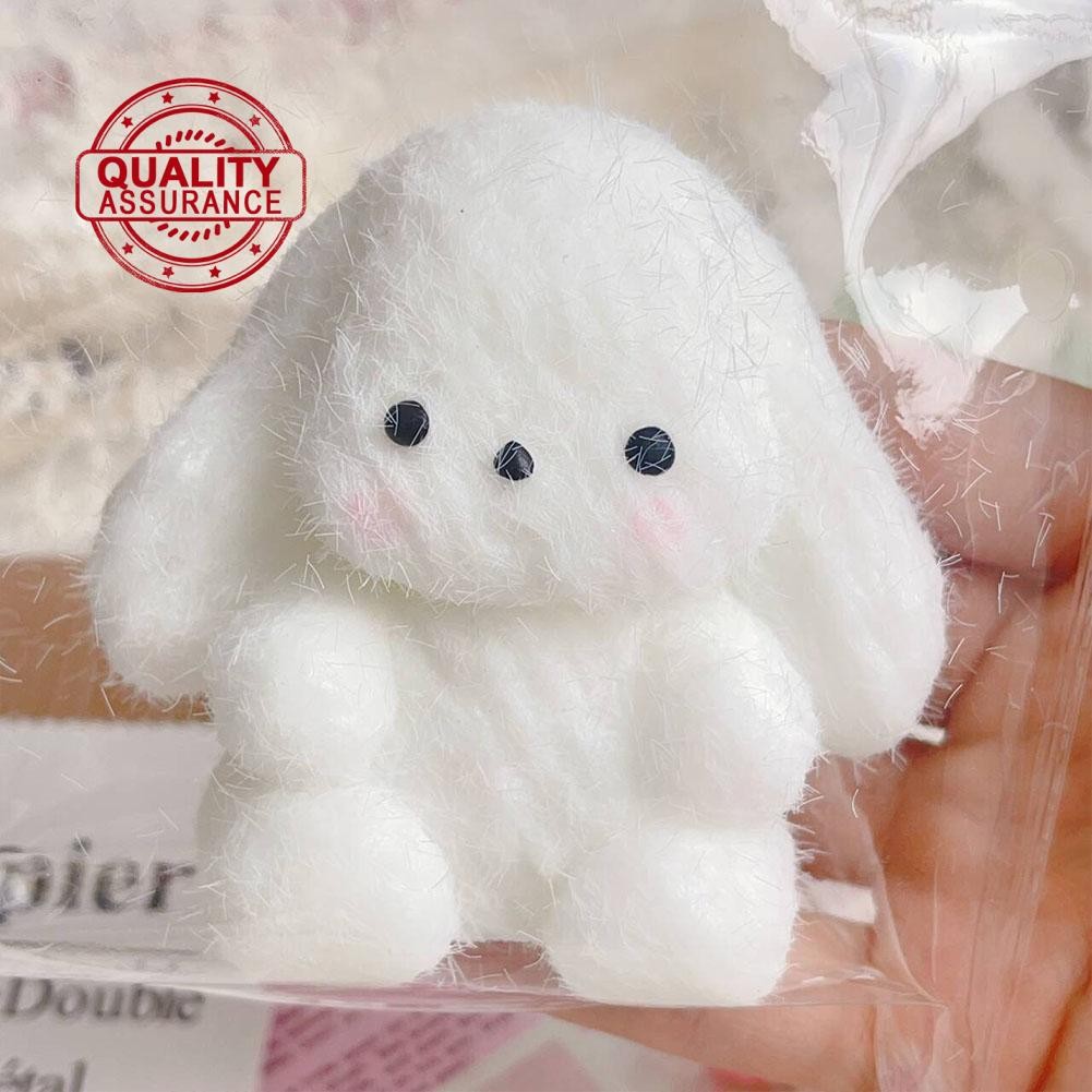 Kawaii Flocking Bunny Taba Squishy Stress Relief Decompression Toy ...
