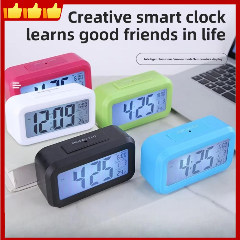Digital Led Clock Household Bedside Battery Powered Multi-function ...