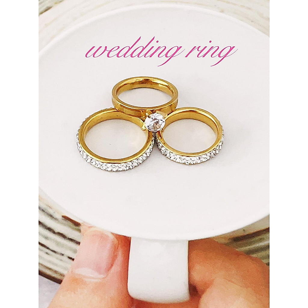 3pcs couple/wedding rings for ladies men love rings | Shopee Philippines