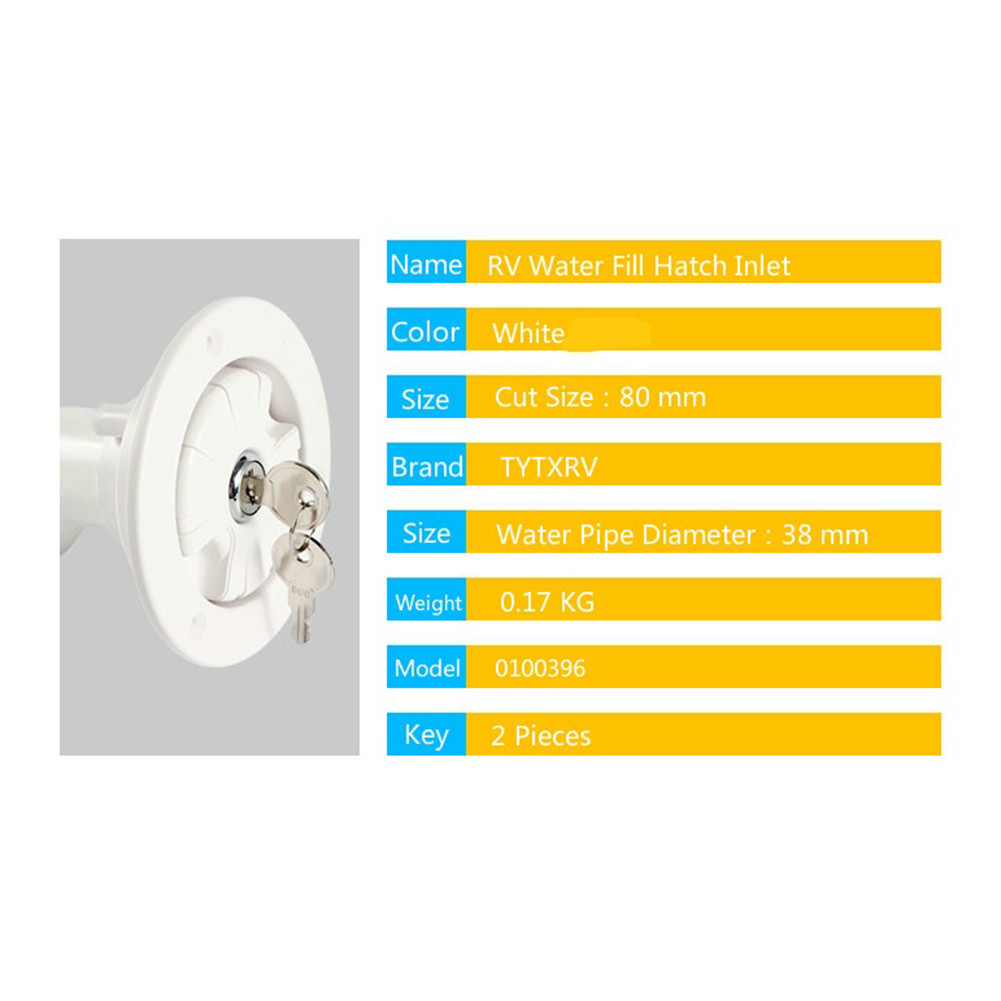 Gravity Fresh Water Fill Hatch Lockable Inlet Filter Dustproof Gravity ...