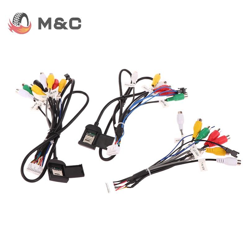 M&C Car Stereo Radio Cable 20 Pin Plug RCA Output AUX Wire Harness ...