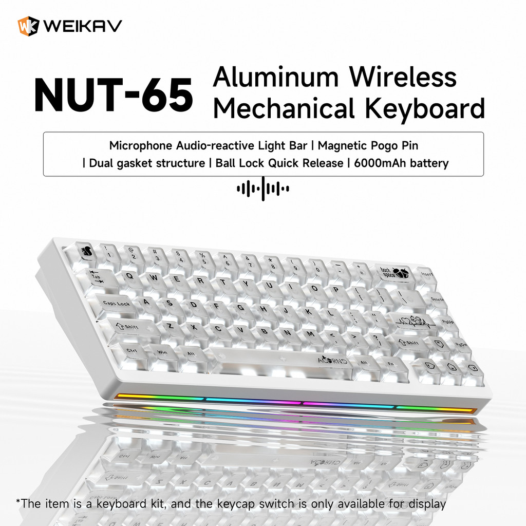 WEIKAV Nut65 Aluminum Wireless Mechanical Keyboard 65% Custom Keyboard ...