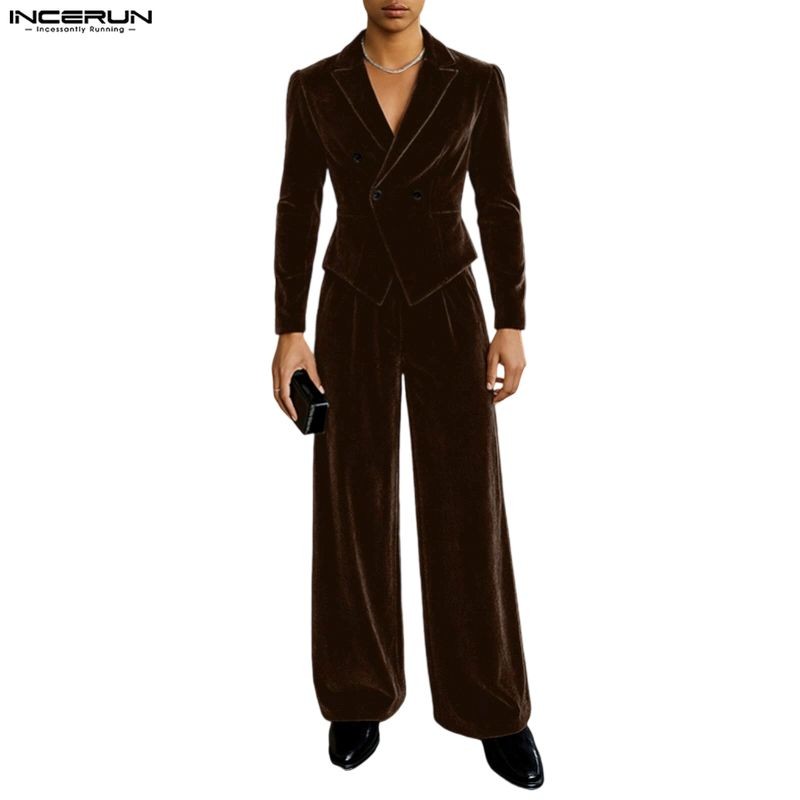 INCERUN Men's Fashion Clean Color Two Piece Set | Shopee Philippines