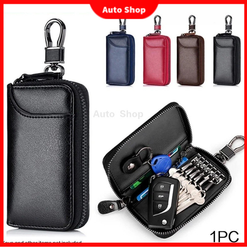 Genuine Leather KeyChain Unisex Key Bag Multifunction Organizer Wallet  Holder Smart Housekeeper Car Small Key Case Keys Pouch