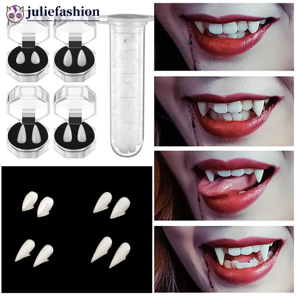 JULIEFASHION 1Pair Vampire Teeth Zombie Fangs DIY Cosplay Props DIY ...
