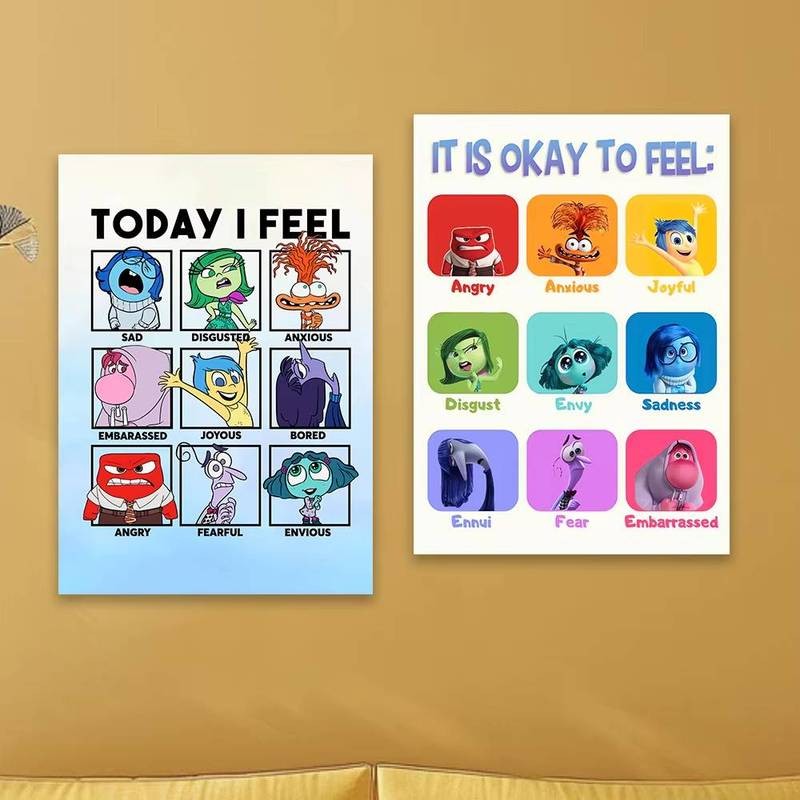 Inside Out 2 Movie Poster Feelings Chart Mental Health Print Classroom ...