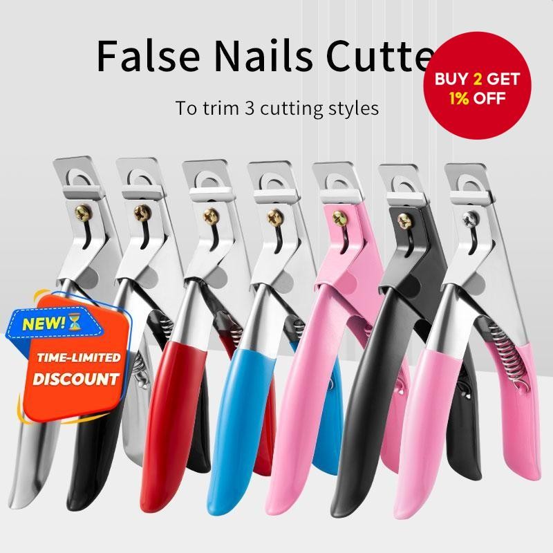 False Nail Clipper Cutter Stainless Steel U-Shaped False Acrylic Nail ...