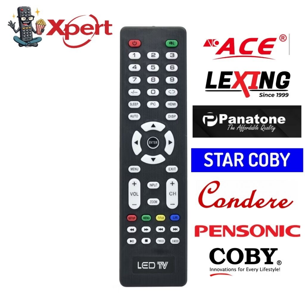 Universal Basic TV Remote for COBY STAR COBY ACE TV LEXING TV PANATONE ...