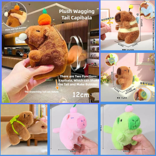 Creative Capybara Tail Can Rotate Toys 18cm Cute Capybara Wrist Doll ...
