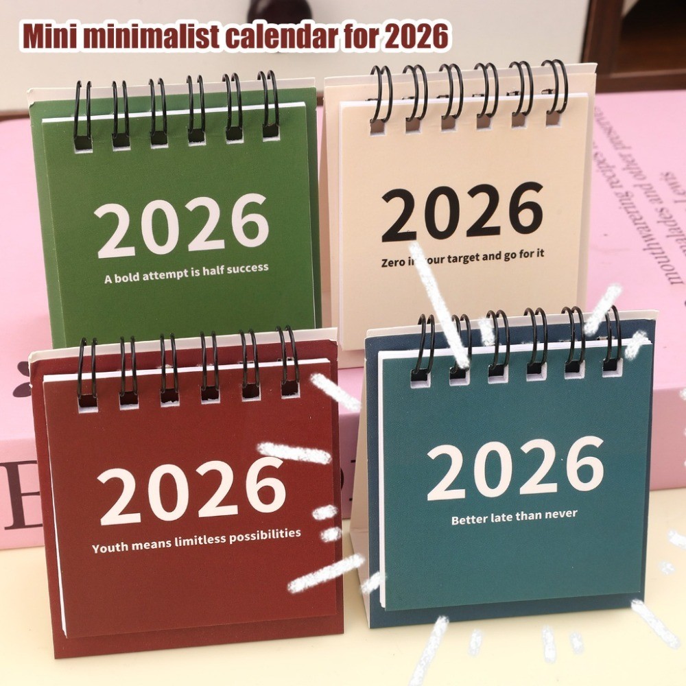 2026 Mini Simple Calendar - Creative Coil Calendar Planner - Daily ...