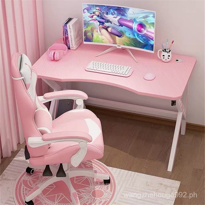 Pink Gaming Desk for Women, Home Desk, Gaming Live Streaming Desk and ...