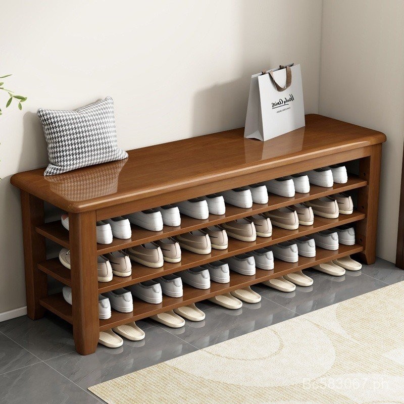 Integrated Shoe Cabinet with Seat, Home Shoe Changing Bench ...
