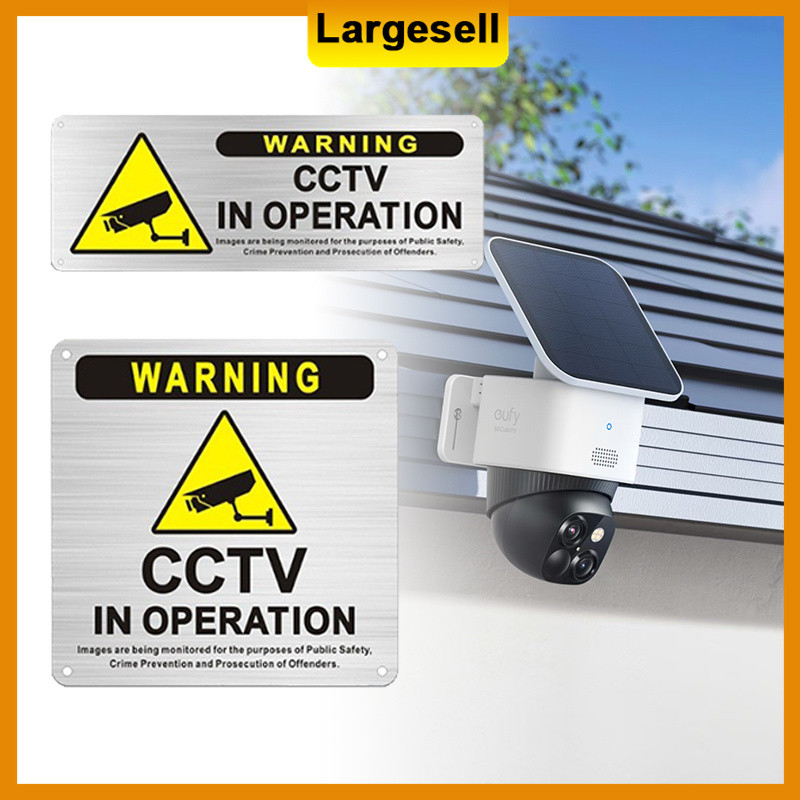 24 Hours Video Surveillance Aluminum Alloy Warning Signs CCTV Signage ...